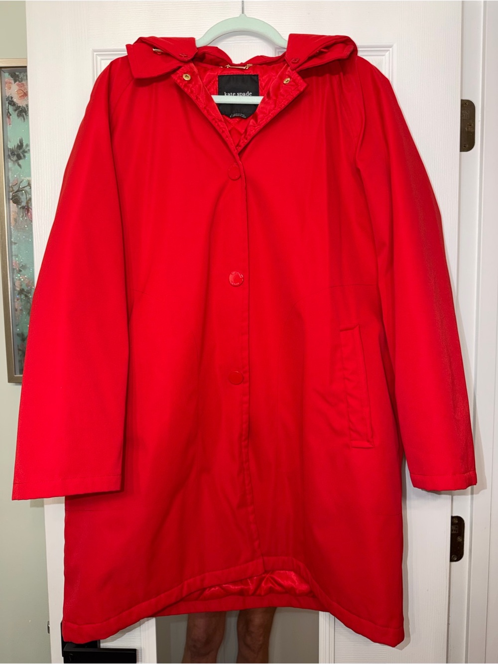 kate spade Bright Red Hooded Coat